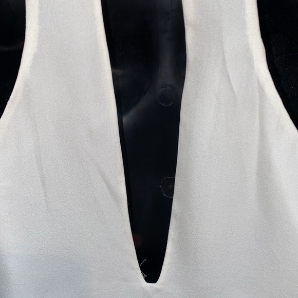 100% SILK HH HAUTE HIPPIE JEWELED-NECK CREAM CHIFFON SLEEVELESS TANK SZ S - Picture 10 of 15